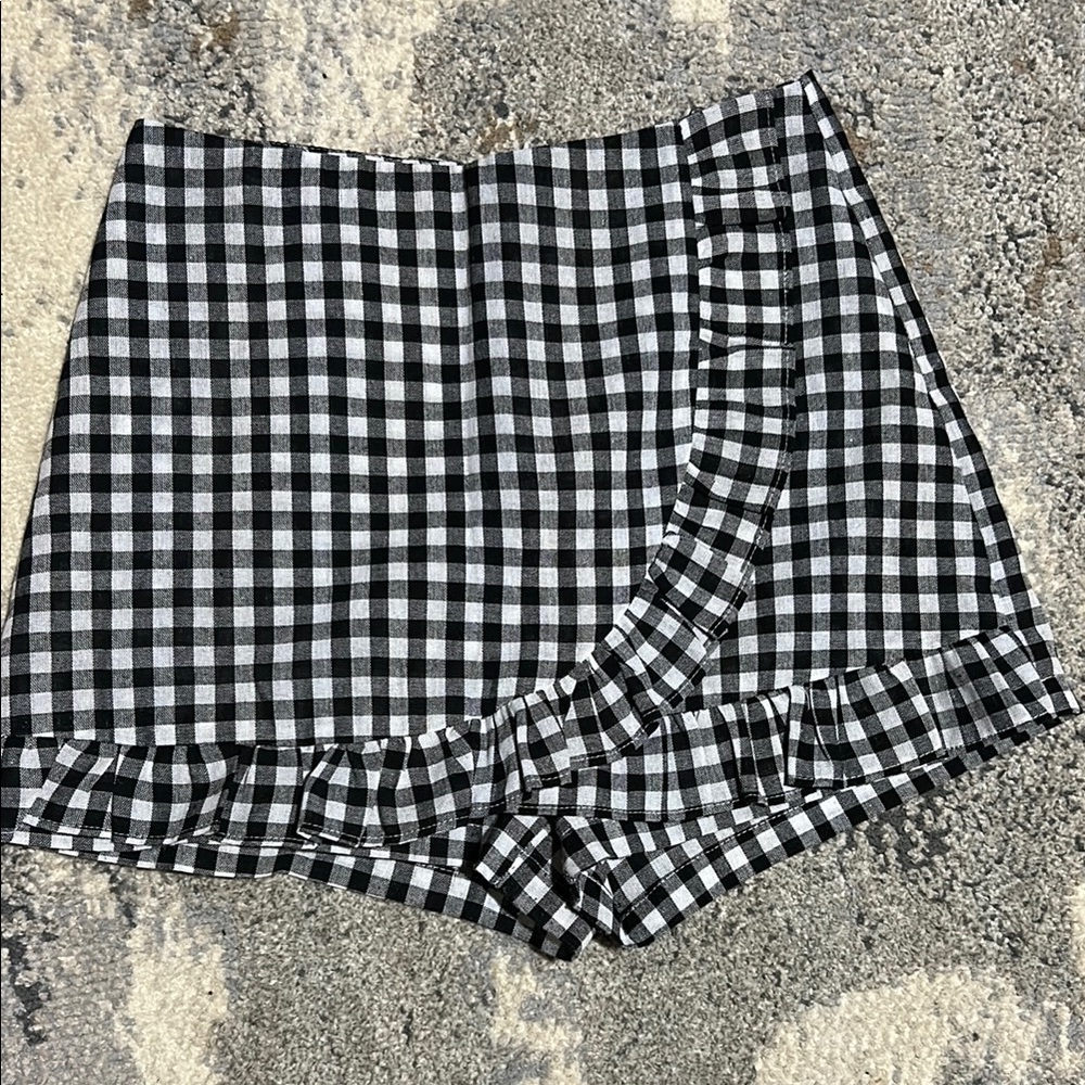 Black and White Checkered Skort